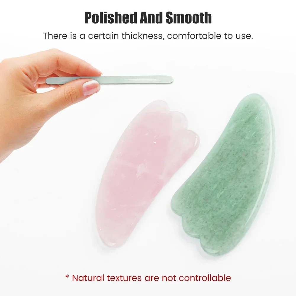 Gua Sha Tool Rose Quartz - Doğal Yeşim Taşı Gua Sha Masaj