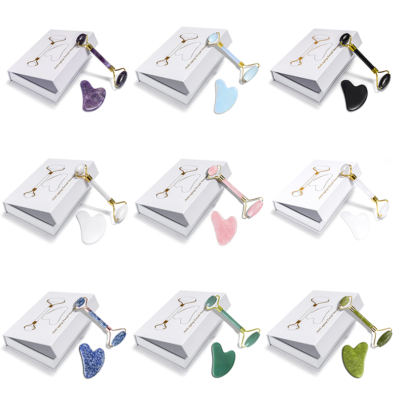Gua Sha Tool Rose Quartz - Gül Kuvars Doğal Yeşim Rulo Masaj