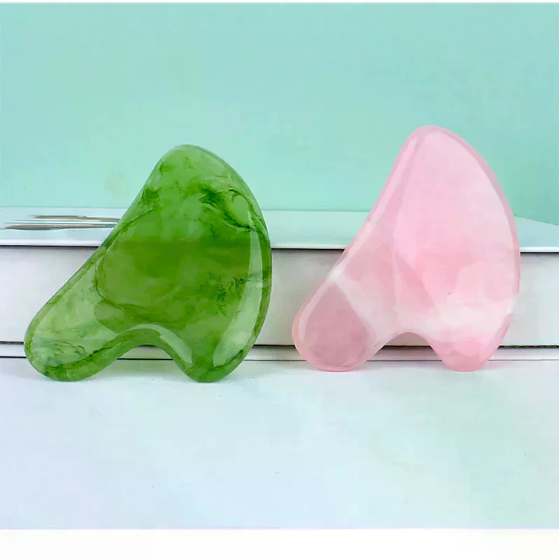 Gua Sha Tool Rose Quartz - Doğal Taş Yeşim Guaj Kazıyıcı Gül