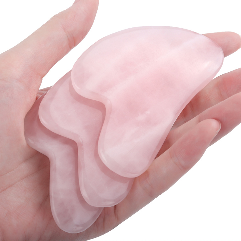 Gua Sha Tool Rose Quartz - Gül kuvars yeşim Guasha masaj aleti